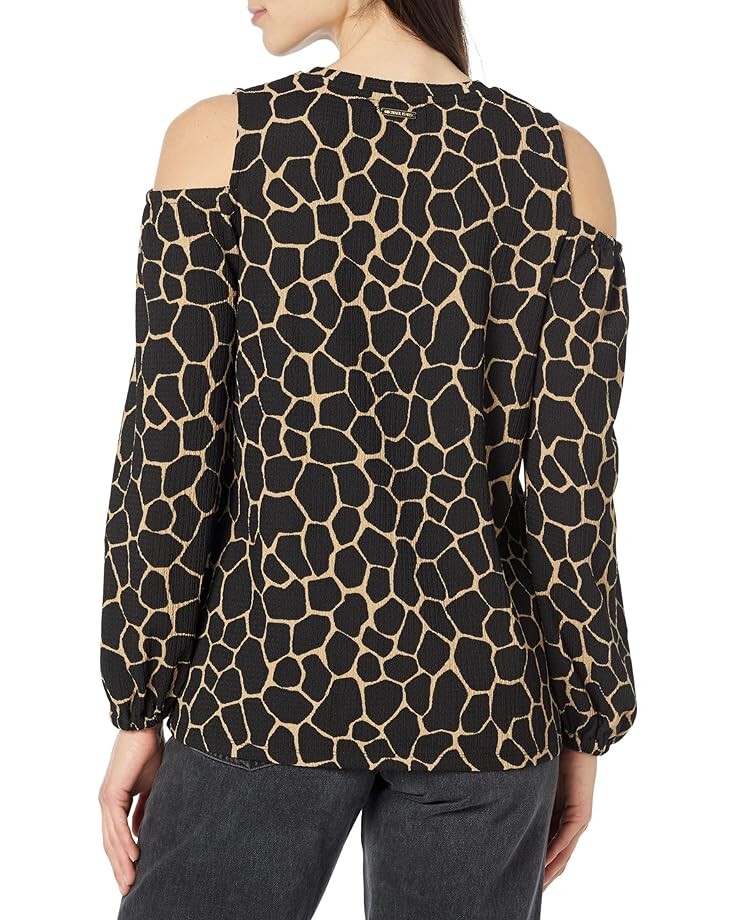 

Блуза Michael Kors Giraffe Cold-Shoulder Blouse, хаки