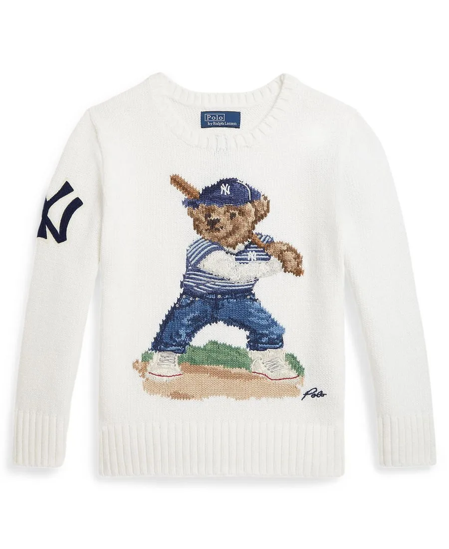 Свитер с круглым вырезом для мальчиков 2-7 лет Polo Ralph Lauren, deckwash белый combo