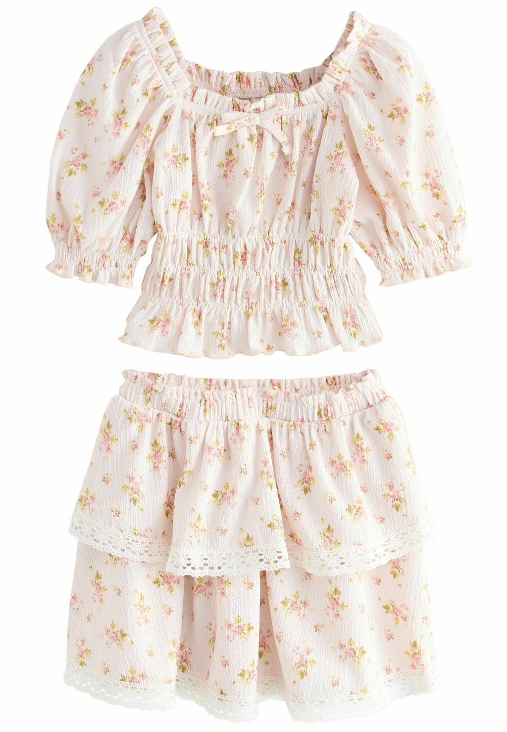 

Блуза REGULAR FIT TEXTURED FLORAL SHIRRED BARDOT SET Next, фуксия