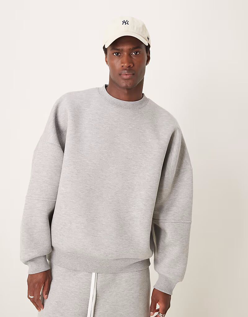 

Толстовка свободного кроя ASOS DESIGN Co-ord Scuba Extreme серого меланжевого цвета - СЕРЫЙ