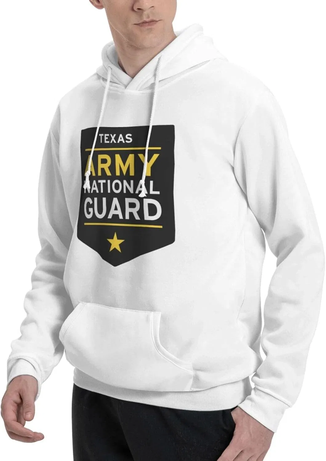 Свитшот Texas Army National Guard с капюшоном и карманом Generic, белый — фото 3