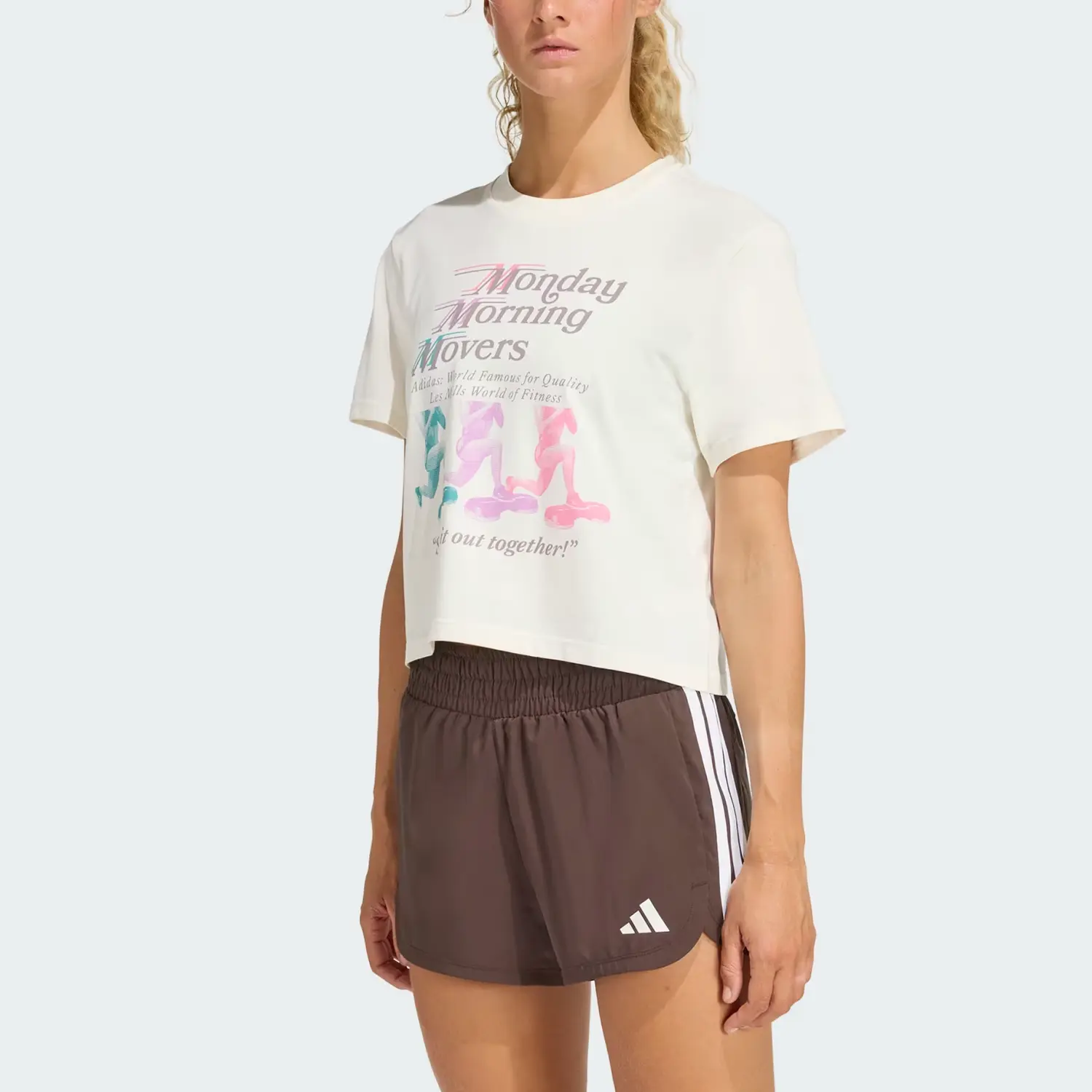 Футболка Les Mills SS25 женская Adidas, Ecru — фото 2