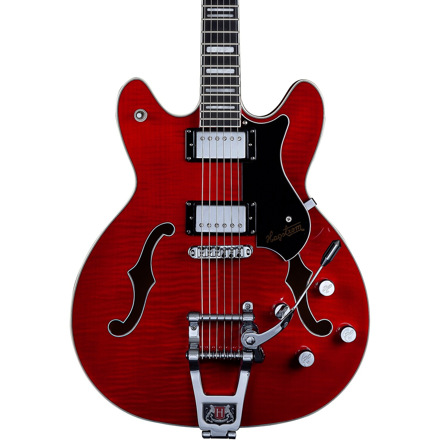 

Электрогитара Hagstrom Tremar Viking Deluxe, прозрачная Wild Cherry