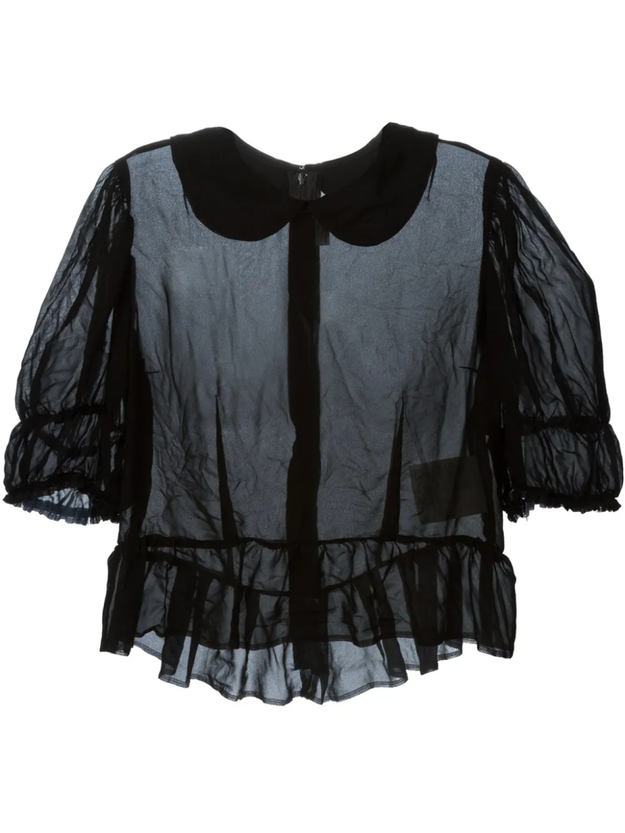

Comme Des Garçons Comme Des Garçons прозрачная блузка с воротником Питер-Пэн, черный