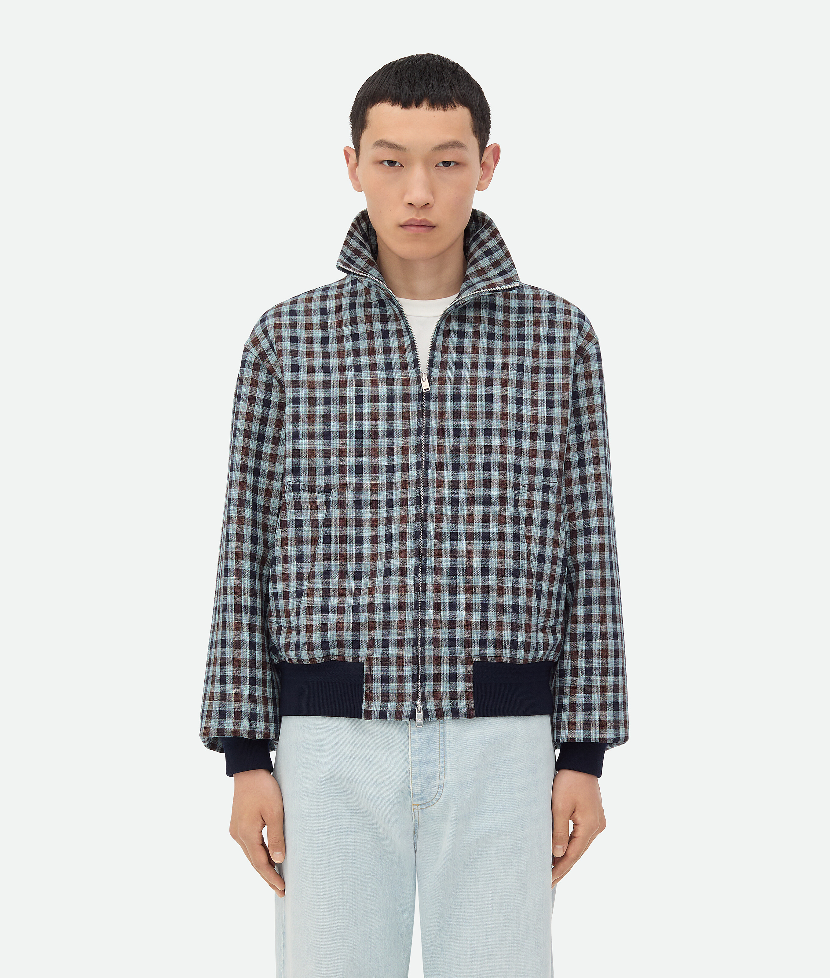 

Блузон из хлопчатобумажной ткани в клетку Bottega Veneta
