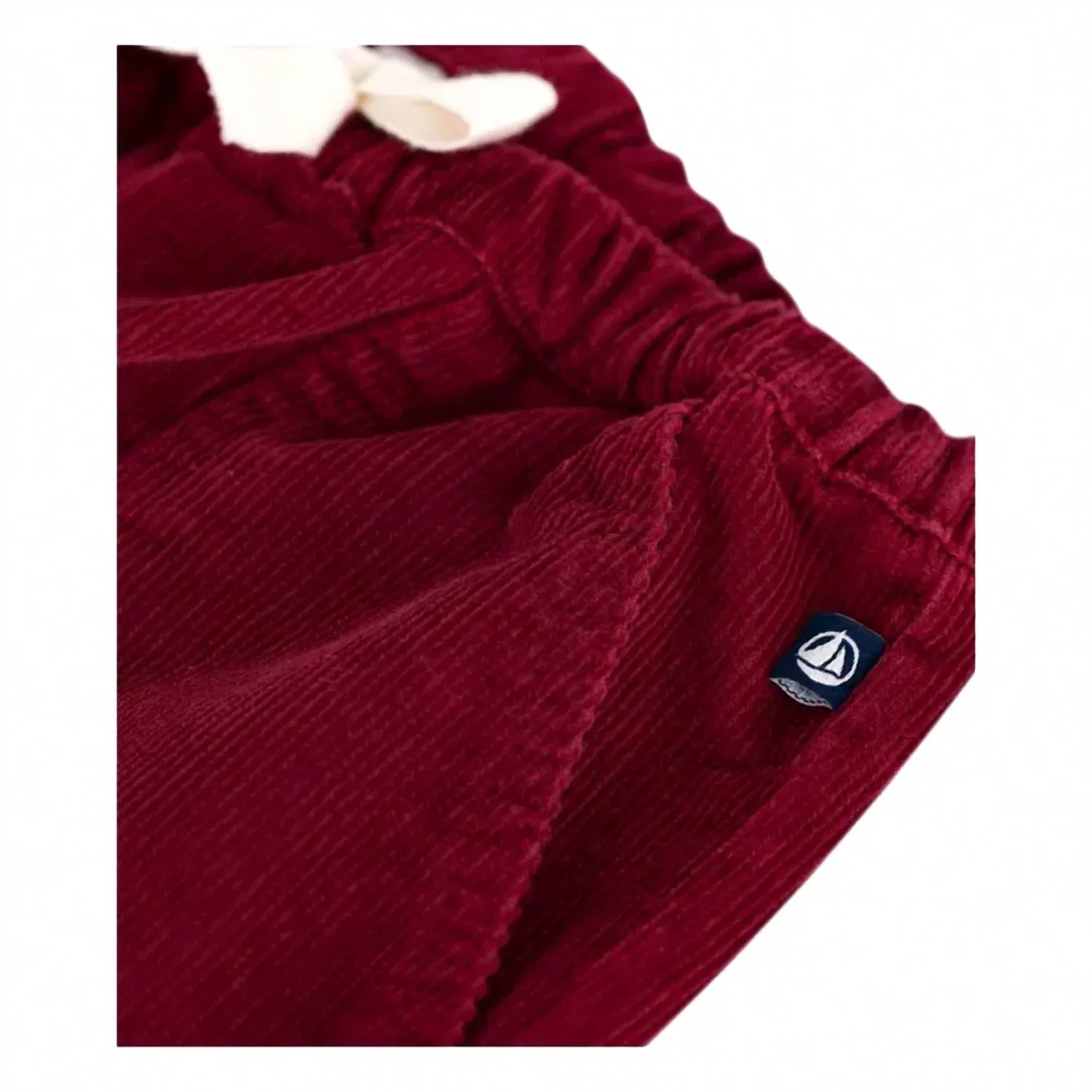 Petit Bateau Детские вельветовые брюки с карманами, бордового цвета — фото 3