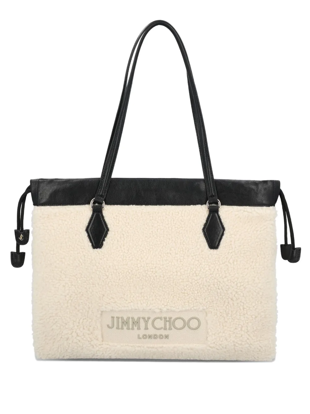 

Сумка-тоут из овчины на кулиске JIMMY CHOO, нейтральный