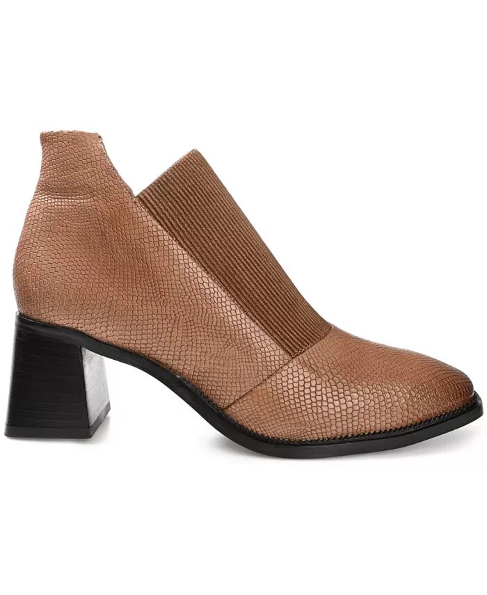 Женские туфли Stylla Stretch Vamp Block Heel Shooties Journee Signature, коричневый/бежевый — фото 2