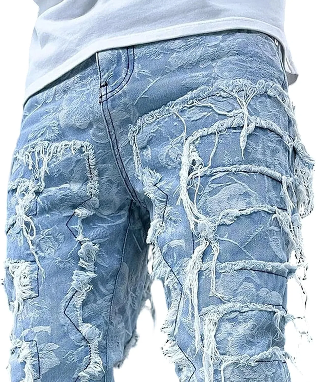 Джинсы узкие рваные Light Blue — фото 2