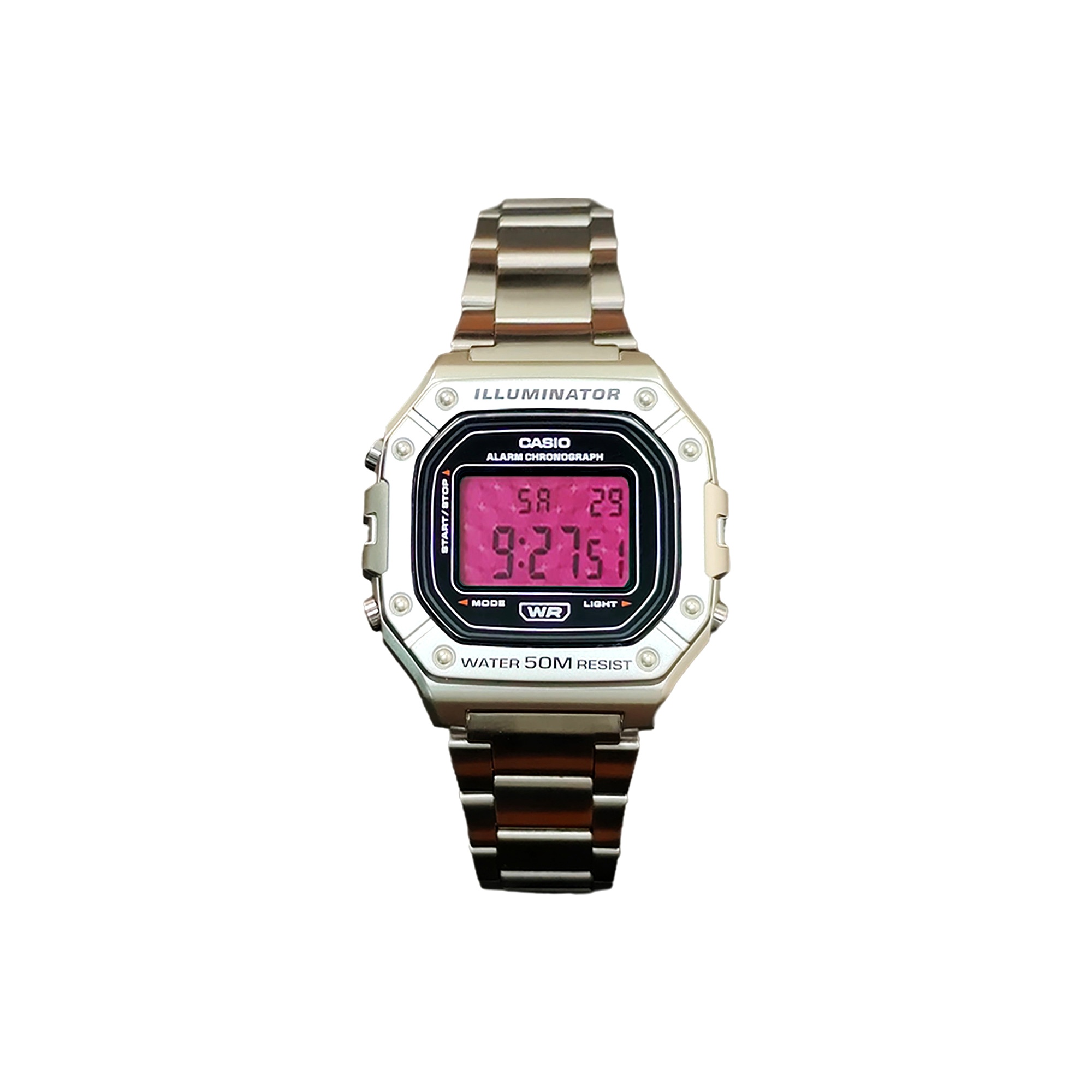 

CASIO Часы G Shock W 218HD 1A, Silver Dial Barbie Pink Plaid Watch Crystal