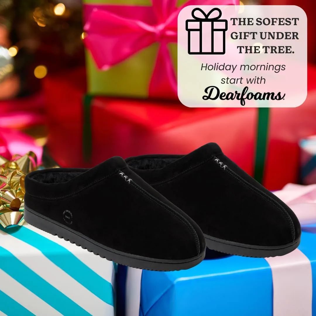 

Мужские замшевые сабо Dearfoams для дома и улицы, черный