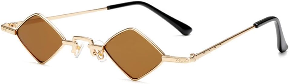 

Модные солнцезащитные очки для женщин в винтажном стиле с металлической маленькой оправой, ретро-очки для женщин, панк-очки, очки с защитой от ультрафиолета UV400 MTZJH, C3 Gold-brown