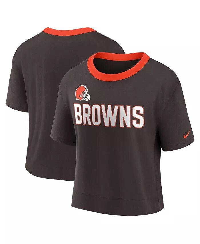 

Женский коричневый модный укороченный топ с высокими бедрами Cleveland Browns Nike, коричневый