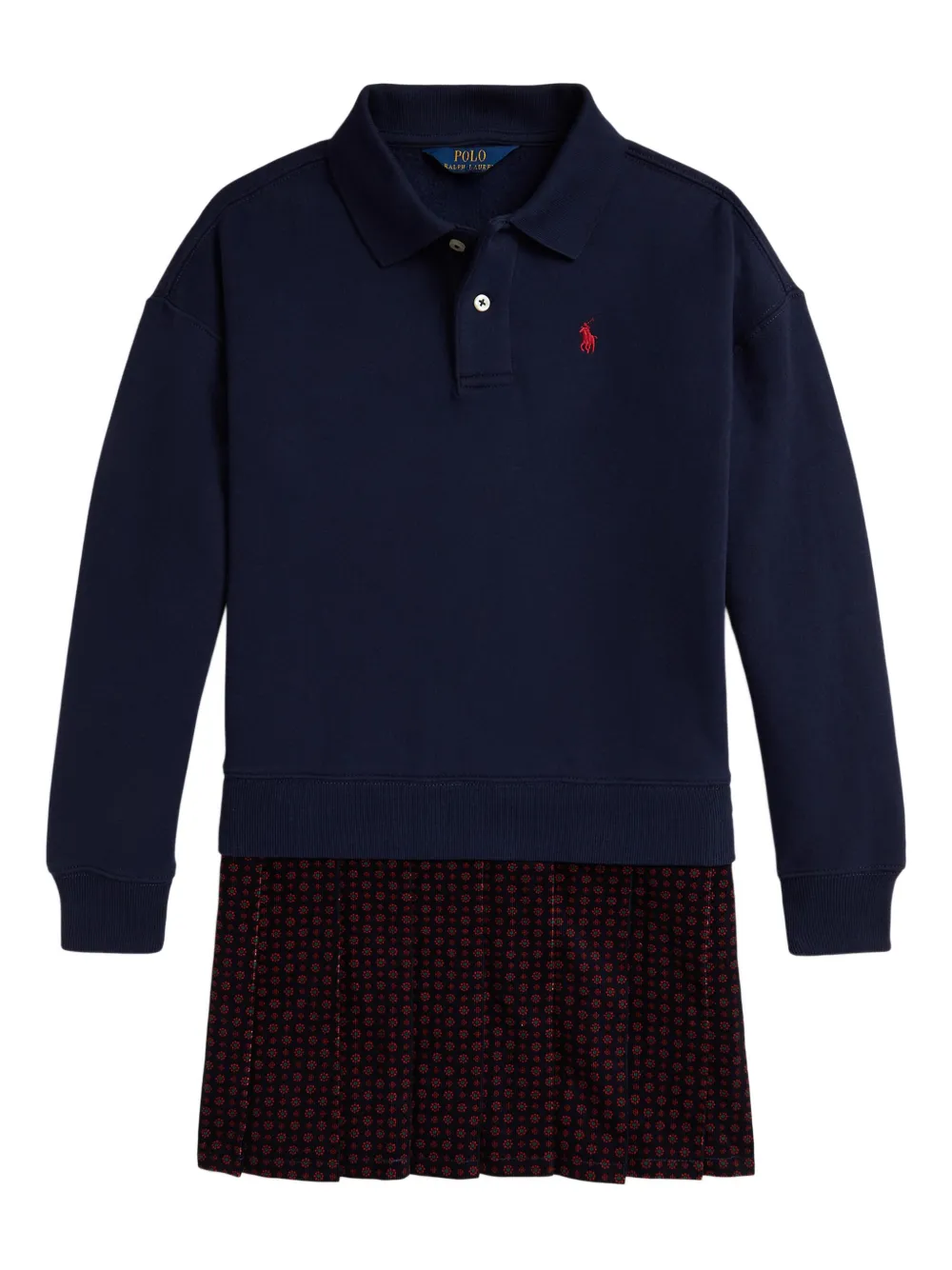 

Платье-толстовка с воротником поло POLO RALPH LAUREN KIDS, синий