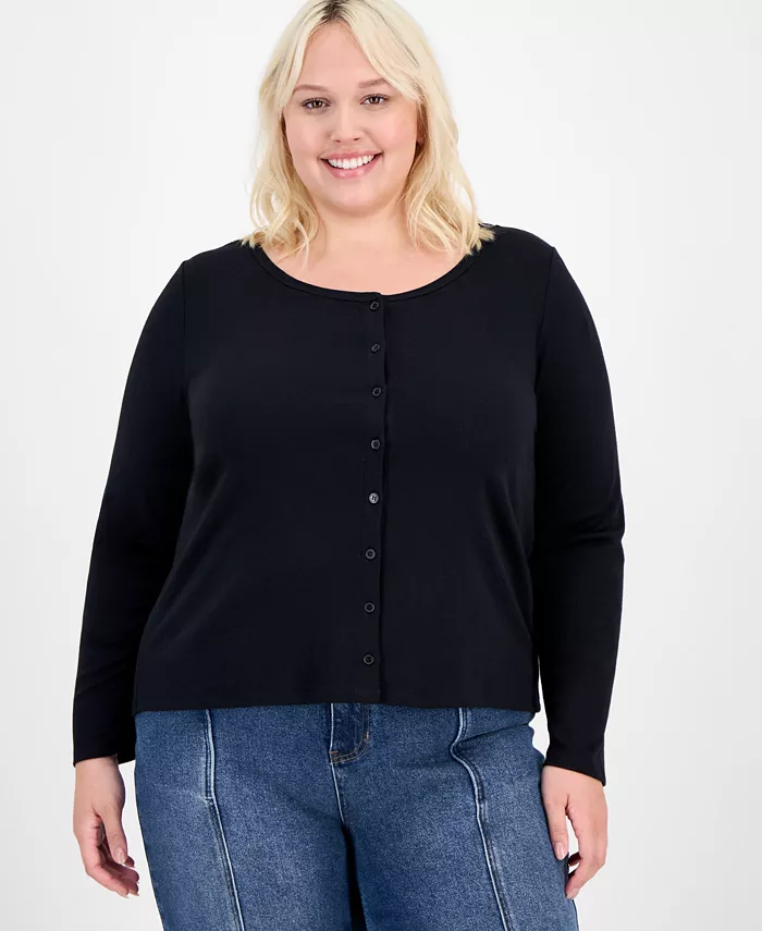 

Модный свитер в полоску с застежкой на пуговицах Hippie Rose, черный