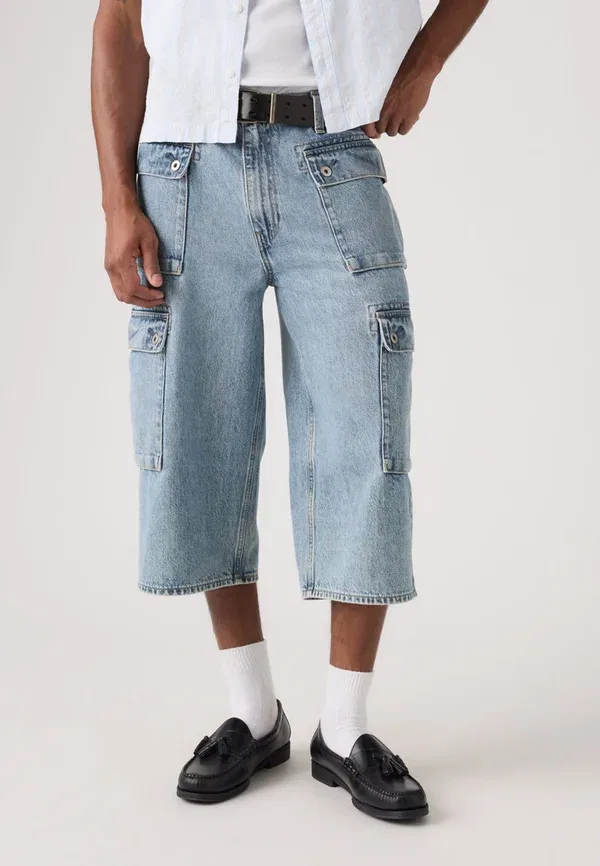 Джинсовые шорты Levi'S, модель 478 baggy capri cargo denim shorts, цвет излишек делюкс