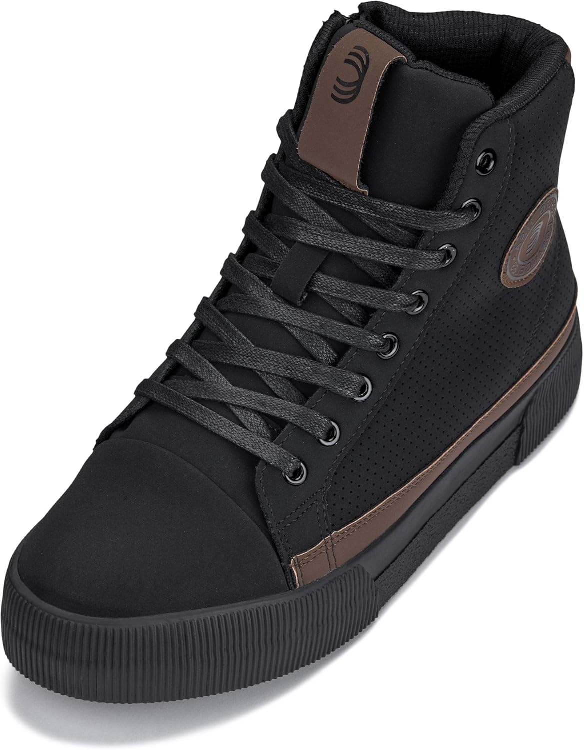 

Мужские невидимые ботинки-платформы CALTO - Высокие кроссовки с молнией и закрытым носком - Увеличение роста на 6 см, черный/коричневый