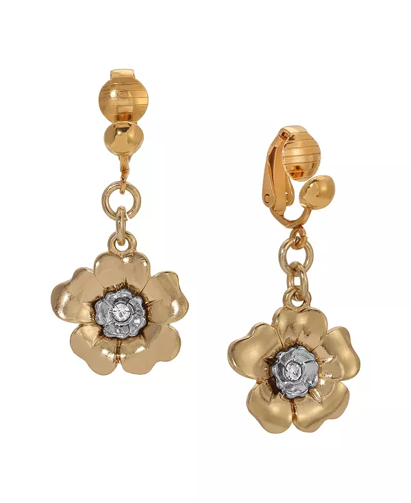 

Серьги-Клипсы в виде хрустальных цветов 2028, yellow