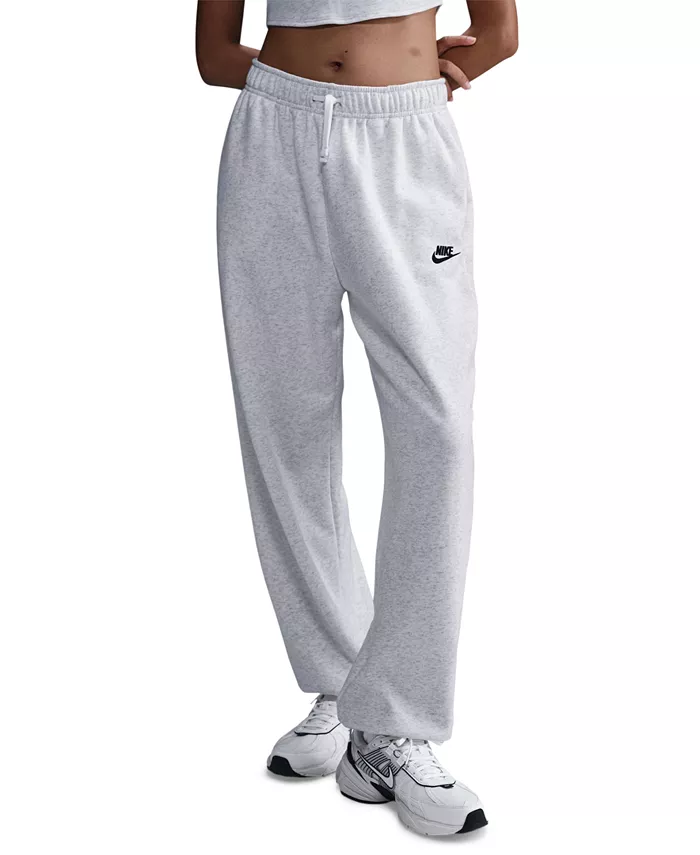 

Женские спортивные брюки Club Fleece Mid-Rise Oversized Nike, серый