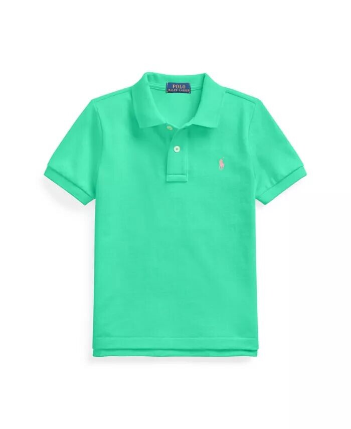 

Рубашка-поло из хлопковой сетки для малышей и маленьких мальчиков Polo Ralph Lauren, синий