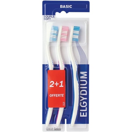 

Базовая мягкая зубная щетка, упаковка из 3 шт Elgydium