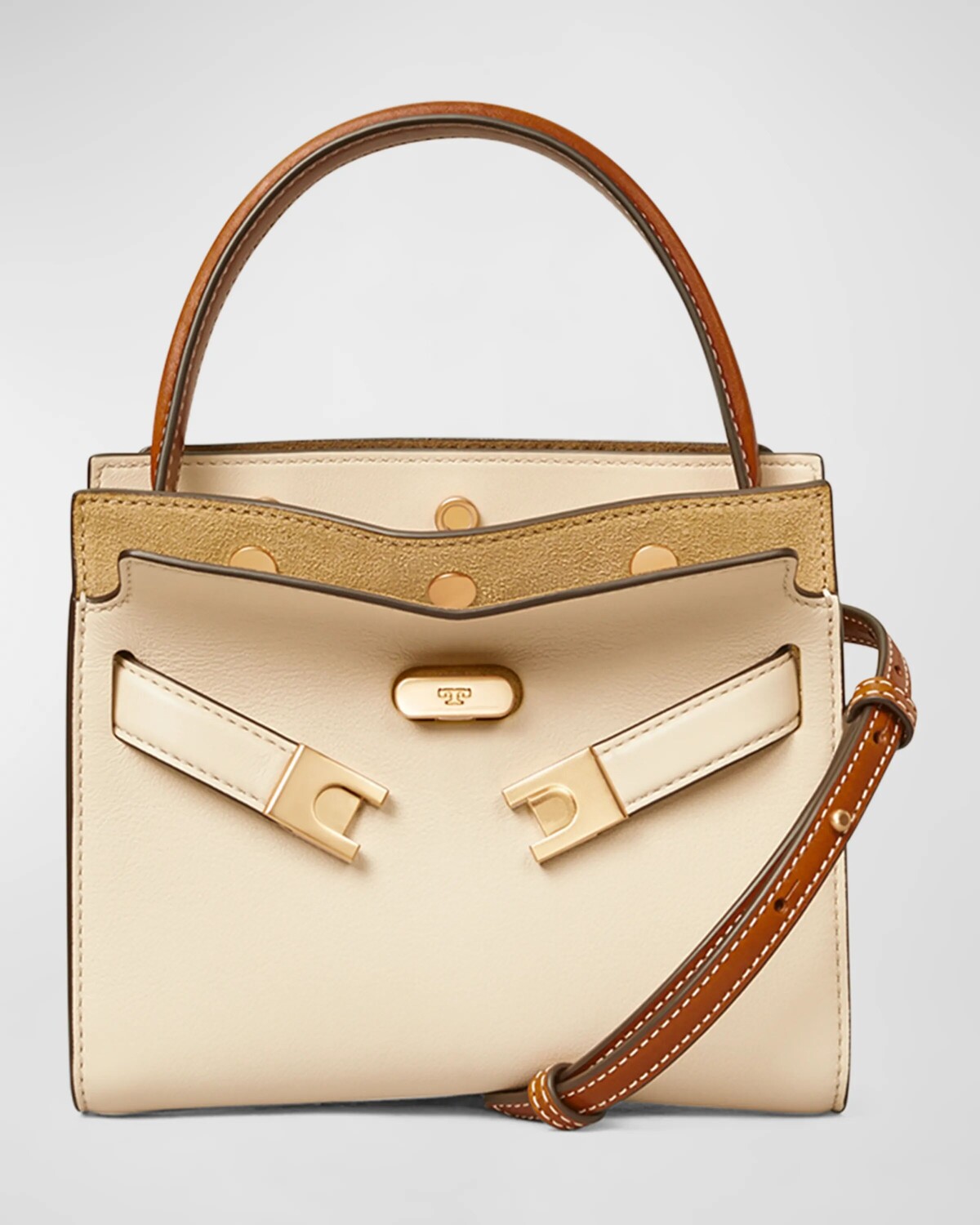 

Маленькая сумка Lee Radziwill с двойной ручкой сверху Tory Burch, цвет New Cream
