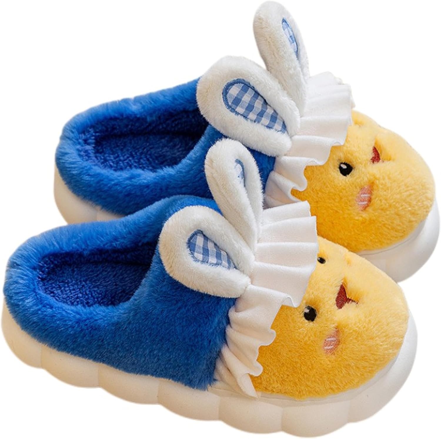 

Тапочки AZCHEN в виде зайчика Милая женская обувь Мягкие уютные зимние плюшевые домашние хлопковые тапочки Для дома и улицы, желтый