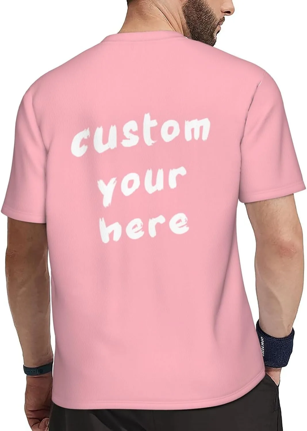 Футболка мужская Custom с принтом спереди и сзади — фото 4