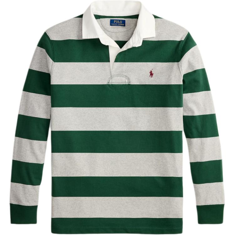 

Поло с длинным рукавом в полоску Polo Ralph Lauren, зеленый