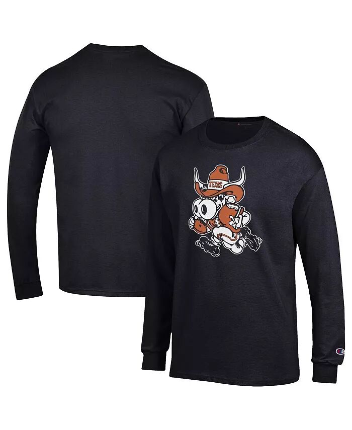 

Мужская черная футболка с длинным рукавом Texas Longhorns Bevo Champion