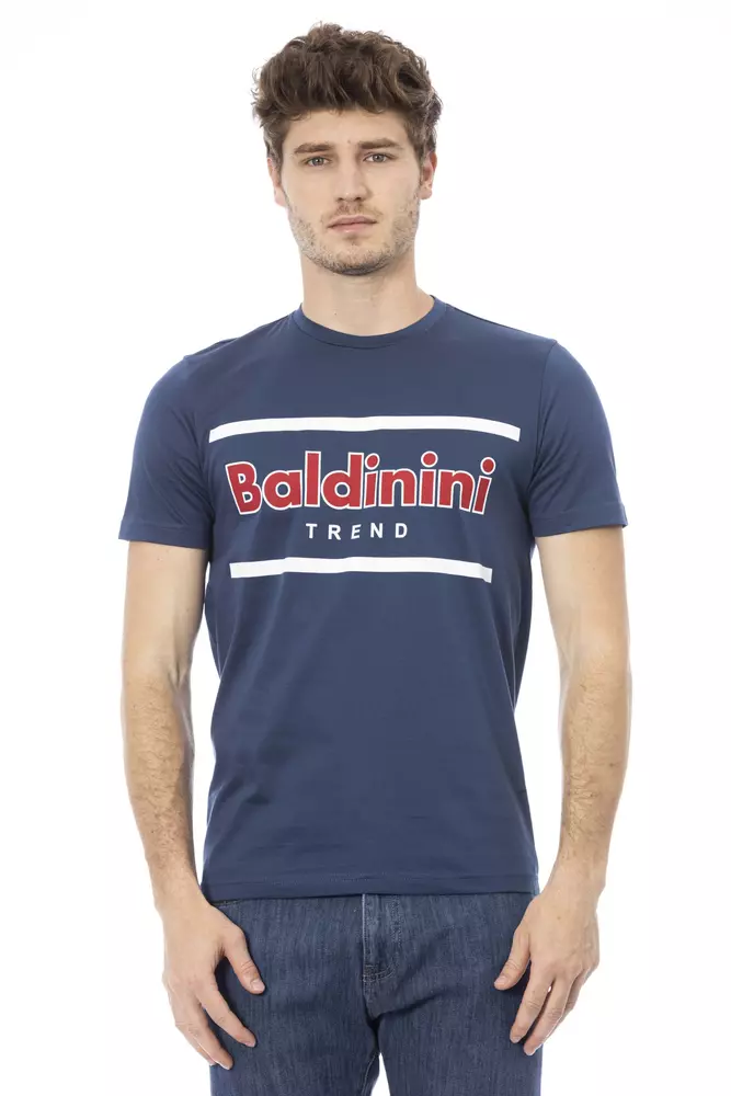 

Синяя хлопковая мужская футболка Baldinini Trend