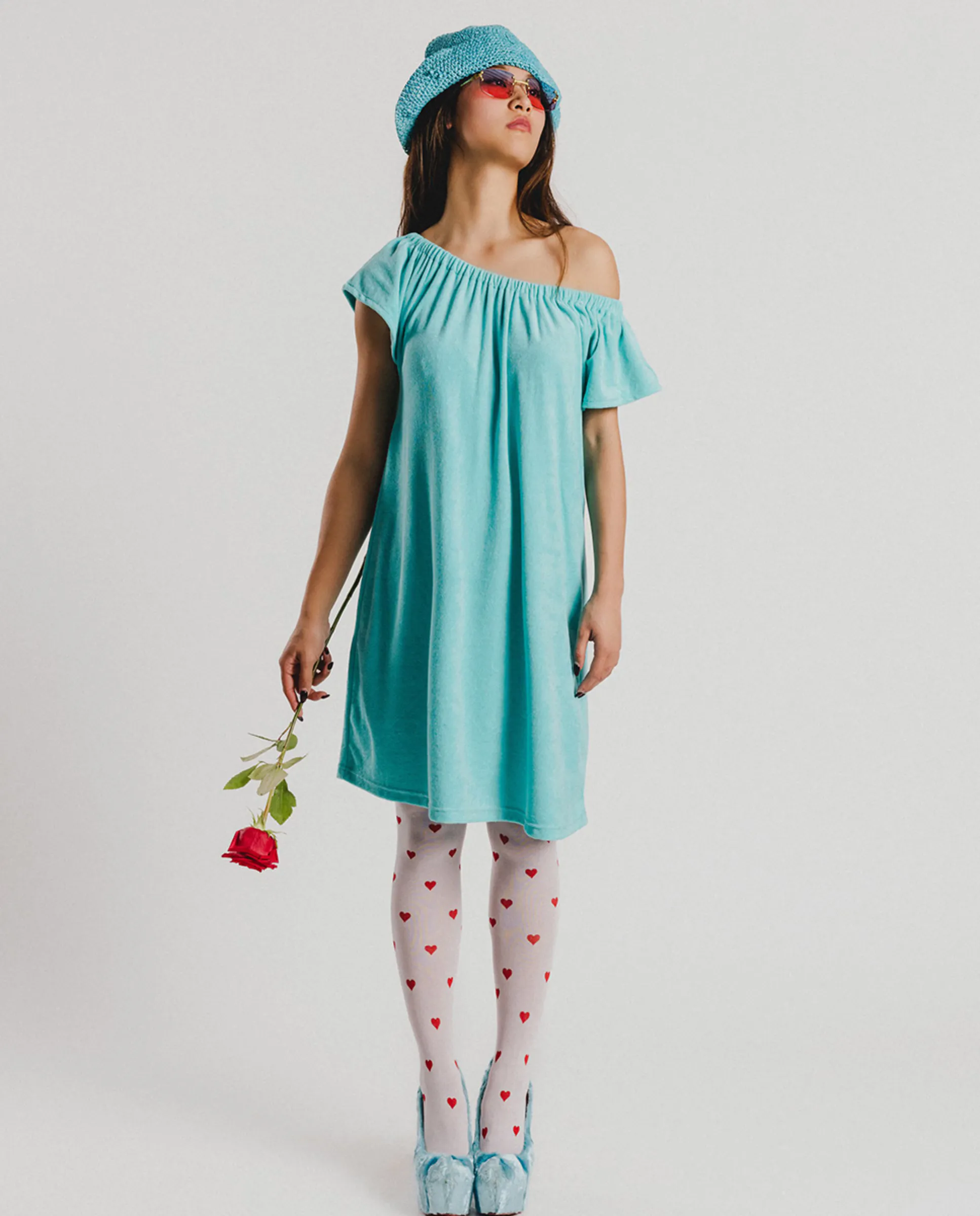 

Женское платье с рюшами на бретелях короткое Agatha Ruiz de la Prada, синий