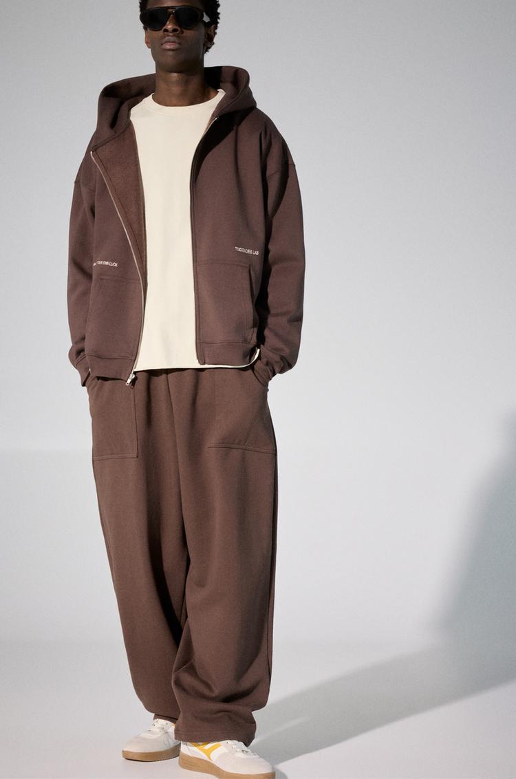 

Широкие спортивные брюки Pull And Bear, коричневый