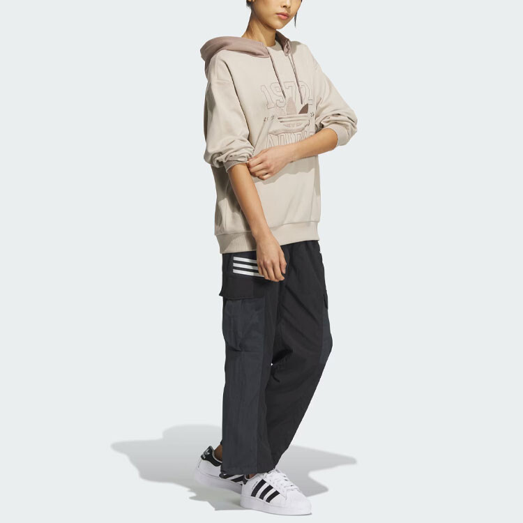 СПОРТИВНАЯ ТОЛСТОВКА С КАПЮШОНОМ Толстовка женская Wonder бежевая Adidas Originals — фото 4