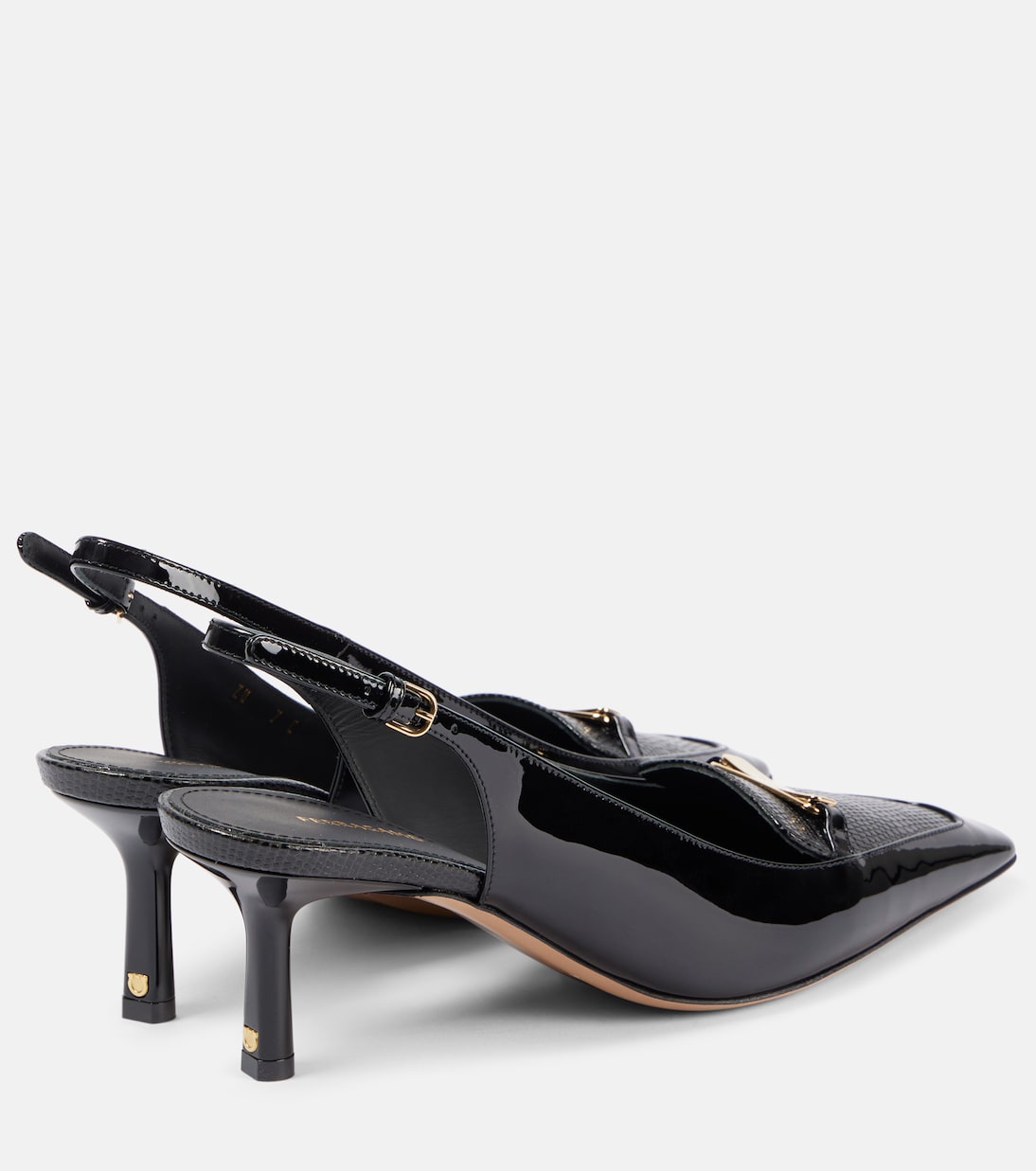 Туфли-лодочки из лакированной кожи с открытой пяткой Ferragamo, Nero — фото 2