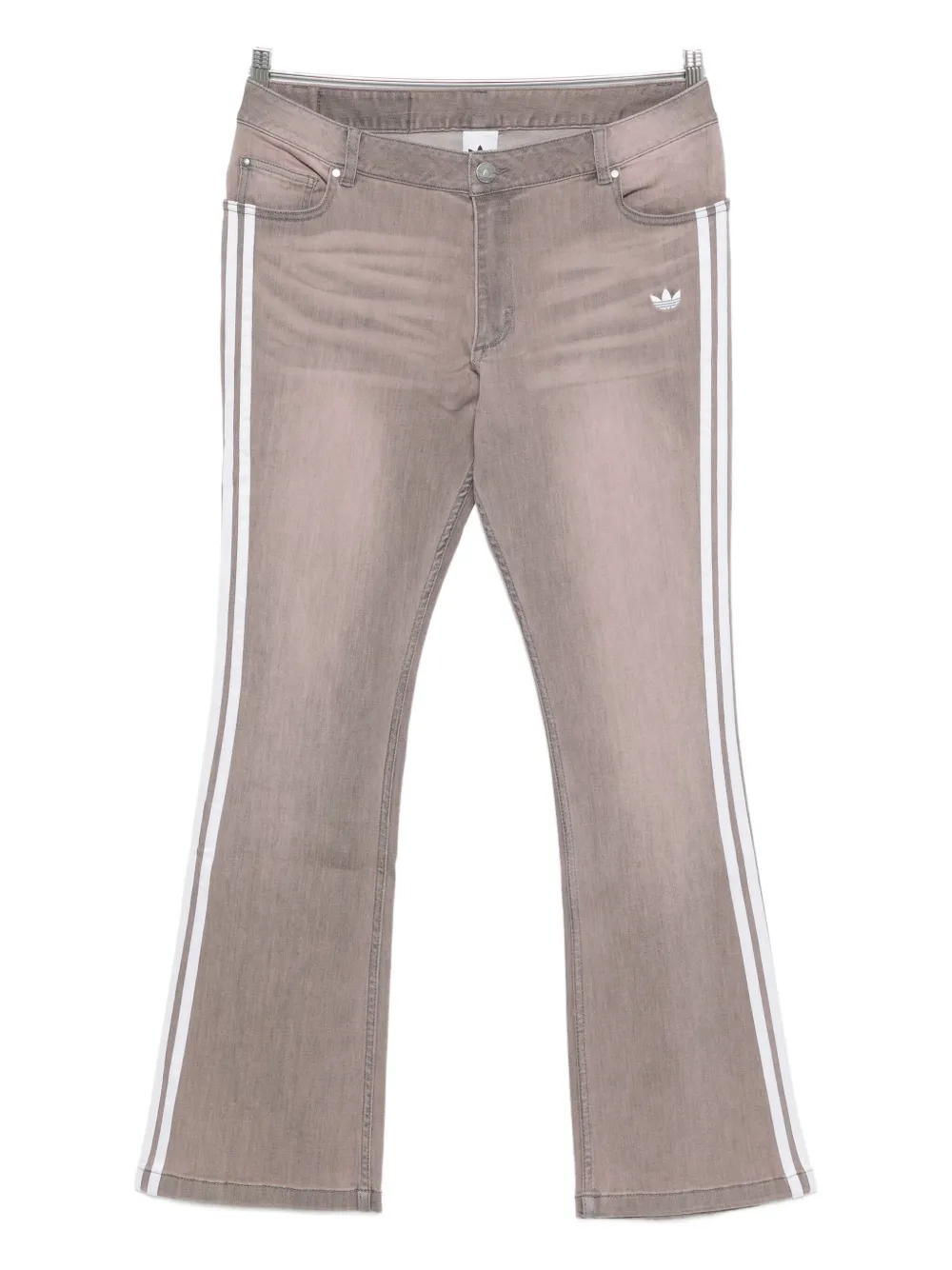 

Брюки прямого кроя с полосатой отделкой Adidas, розовый