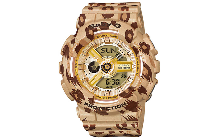 

CASIO BABY G Collection Кварцевый механизм Часы на ремешке из смолы Женские часы Многоцветный циферблат BA 110LP 9A