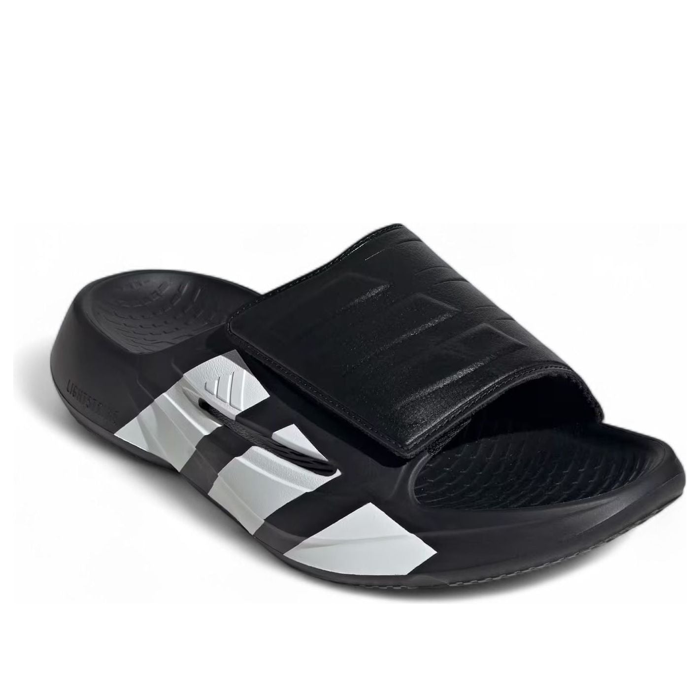 Шлепанцы Adidas Lightblaze 'Black White' — фото 3