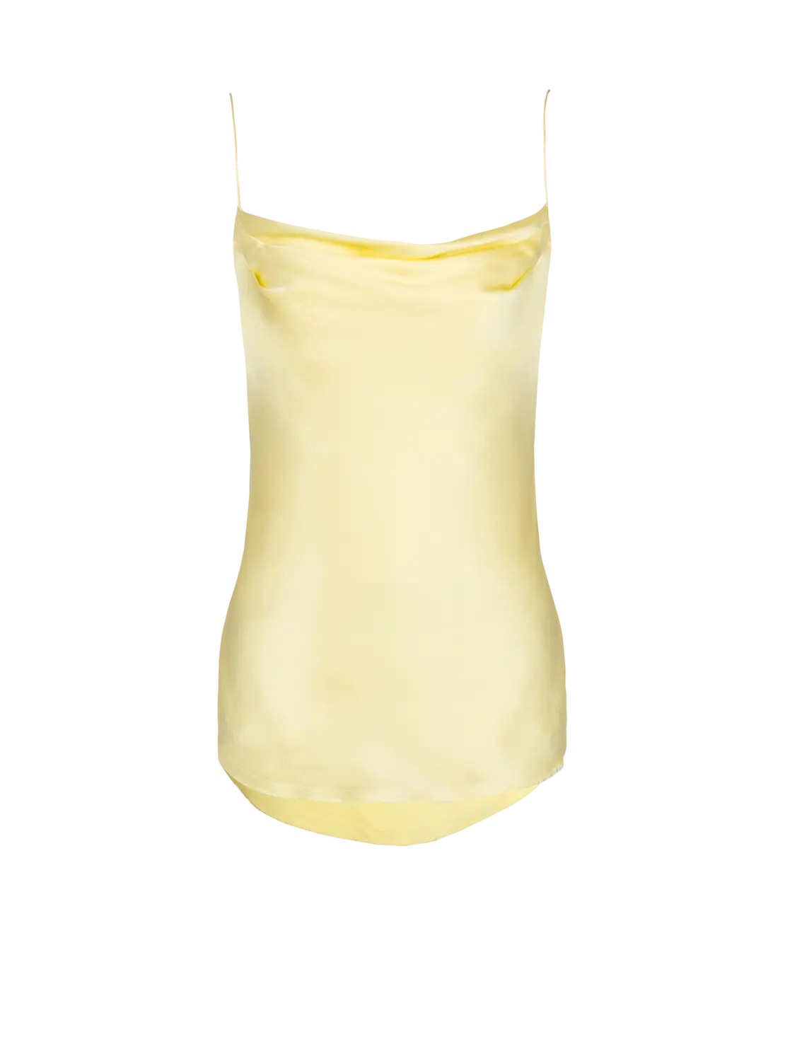 

Топ из шелкового сатина на тонких бретелях Balmain, желтый