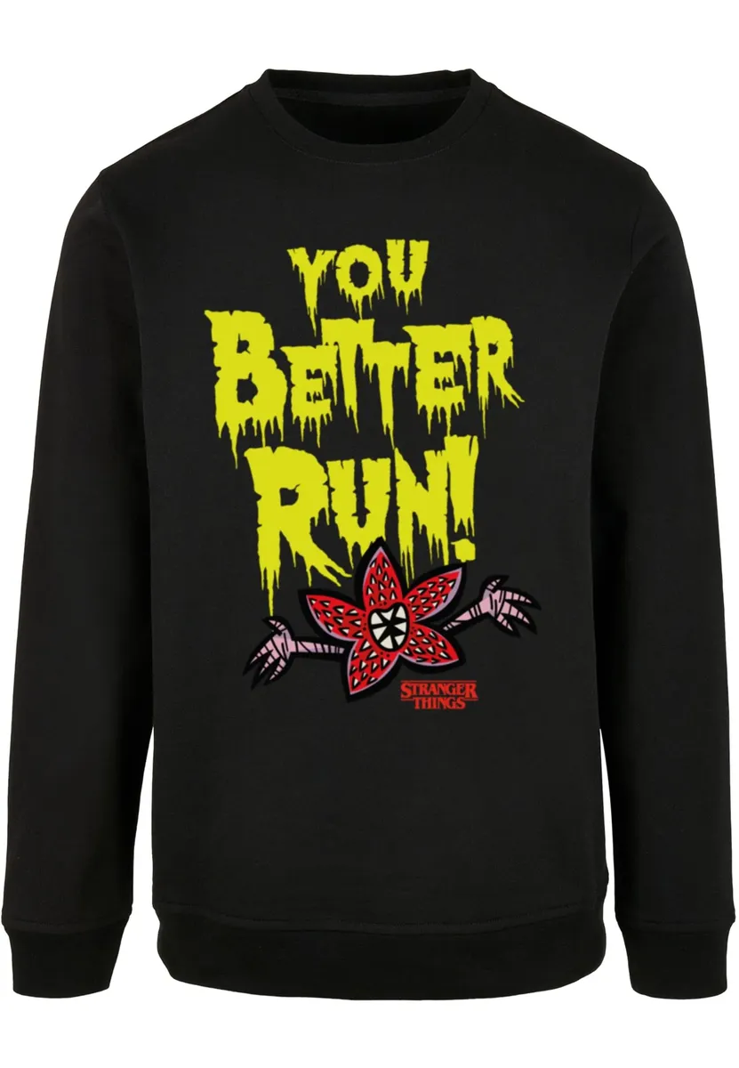 

Свитер с круглым вырезом ABSOLUTE CULT "ABSOLUTE CULT Men's Stranger Things - You Better Run Crewneck", черный