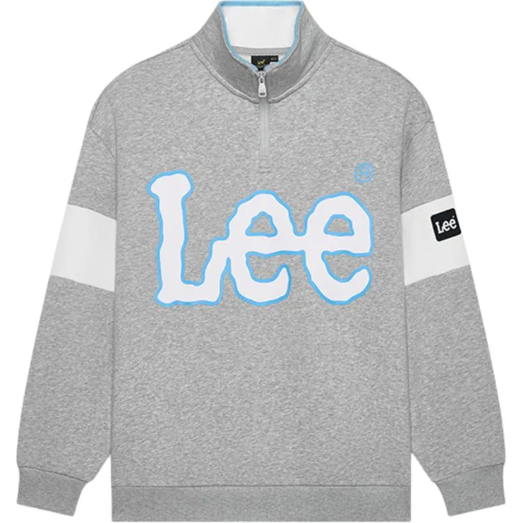 Детский свитшот с воротником стойкой утепленный Lee, Twilight Heather Gray
