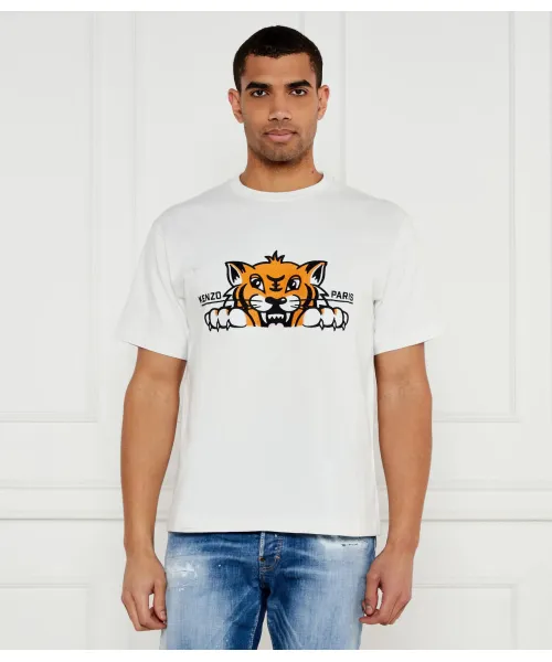 

Футболка «Счастливый тигр» Oversize fit Kenzo, белый