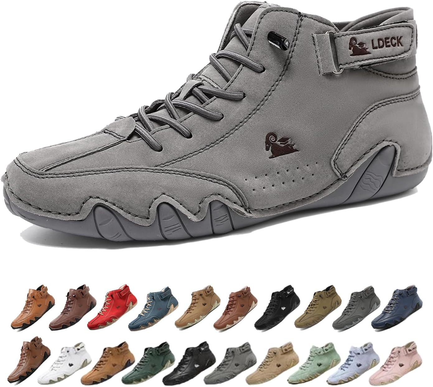 

Мужские водонепроницаемые дышащие высокие ботинки-чукка ручной работы, нескользящие, для походов, вождения, кемпинга, легкие босоножки на все сезоны Generic, серый