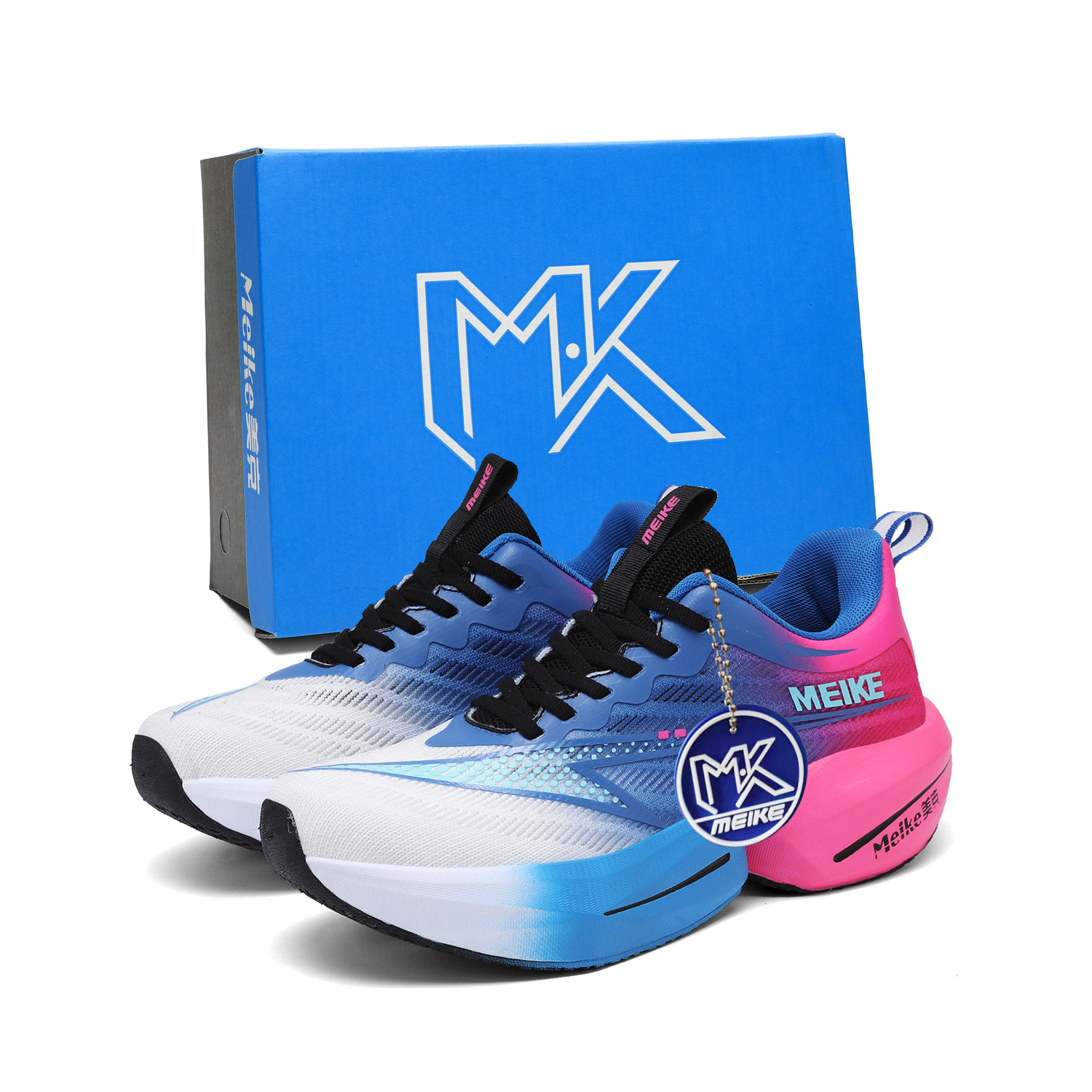 

Скользоустойчивые, износостойкие, дышащие низкие повседневные кроссовки Unisex MEIKE, белый фиолетовый (Box)