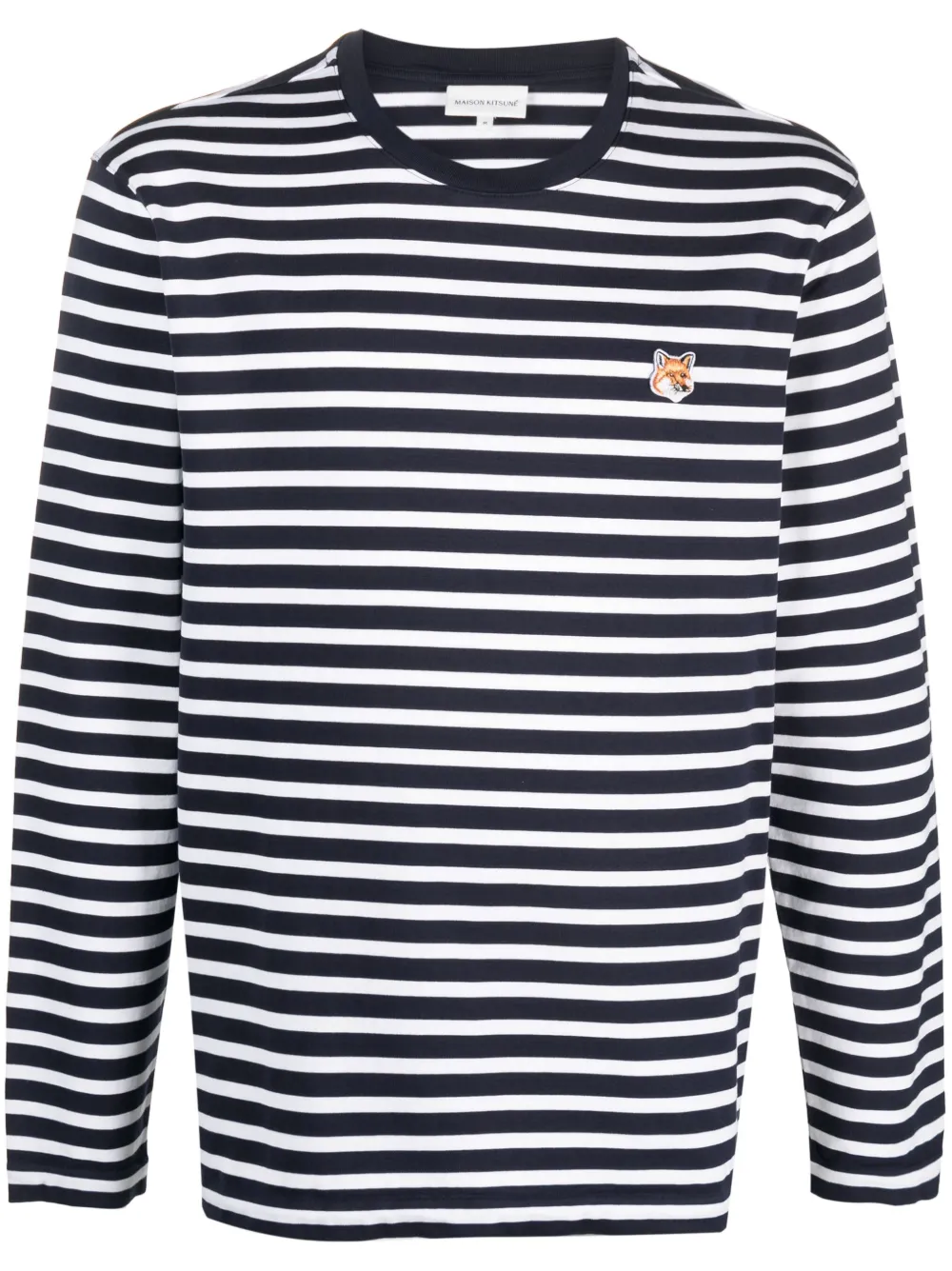 

Полосатая футболка с нашивкой Fox Maison Kitsuné, синий