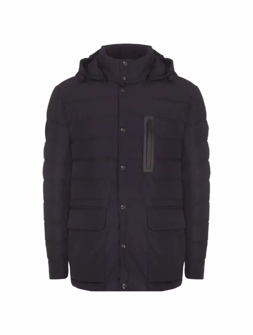 

Стеганая куртка с логотипом Moncler, тёмно-синий