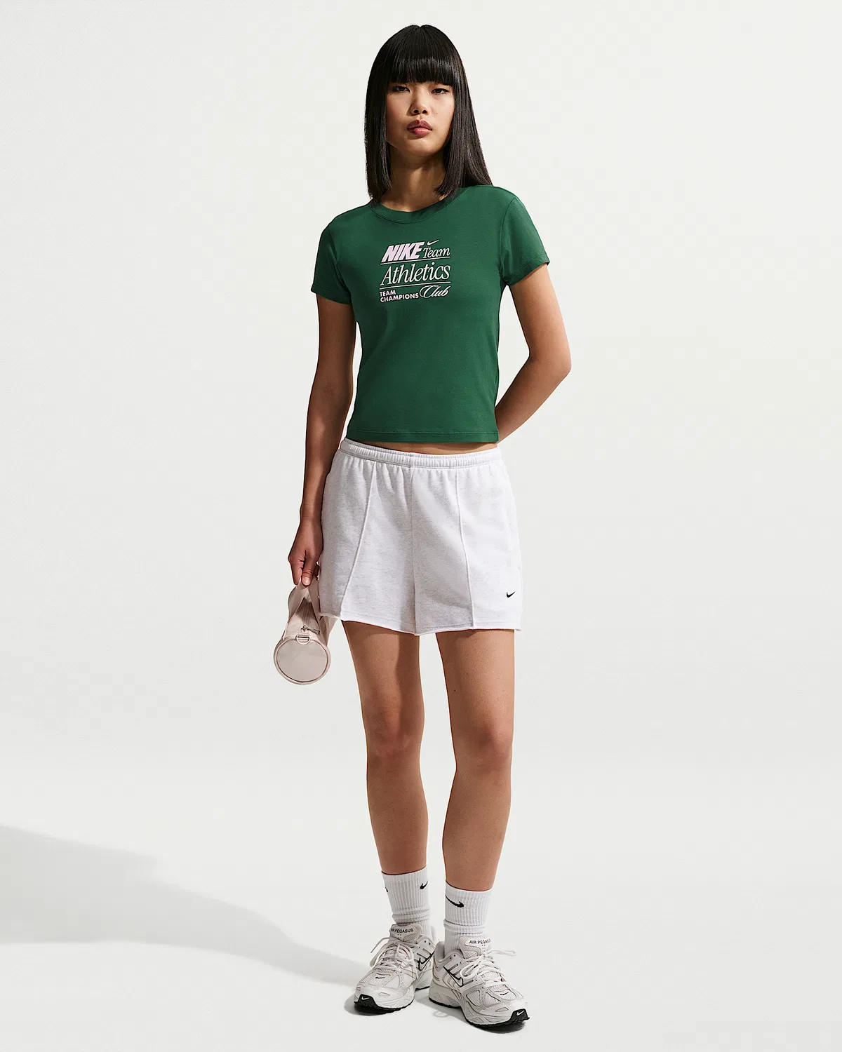 Женская укороченная футболка Nike Sportswear Chill Knit Slim Mod-Cropped, Sport Green — фото 4