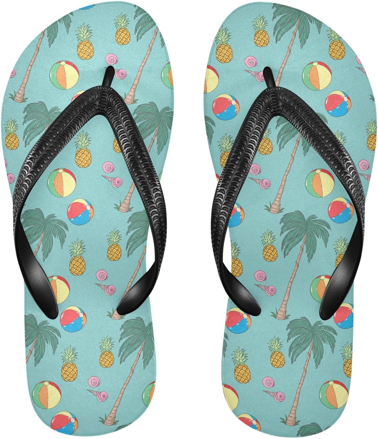 

Пляжные сандалии с пальмами и ананасами для женщин и мужчин, шлепанцы для летнего отдыха и душа 20861963 Kfbe, Palm