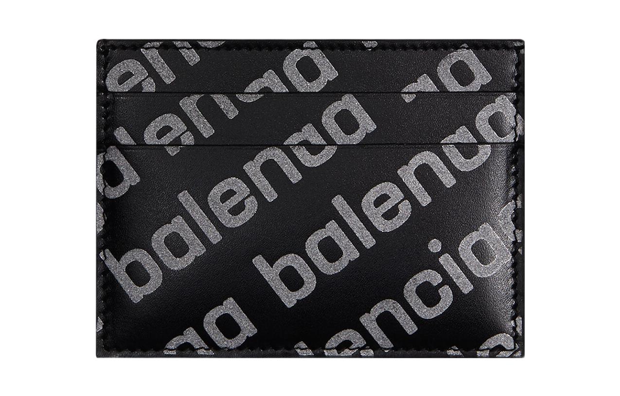 

Balenciaga Визитница с принтом логотипа по всей поверхности, черный/серебристый оттенок