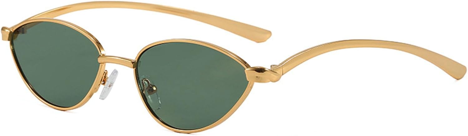 

Женские солнцезащитные очки «кошачий глаз» в винтажном дизайнерском стиле с золотой металлической оправой, солнцезащитные очки для женщин с защитой от УФ-излучения UV400 mincl, Green